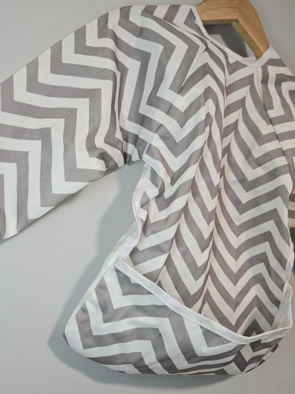 3 For $10 Smock & BiBs- Chevron Long Sleeve- Gray & White. NWOT
